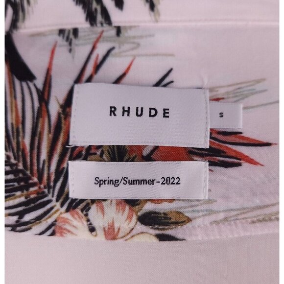 Rhude Hawaiian Shirt Size S Mens Pink Multi S/S 2022 NWT - Picture 9 of 13